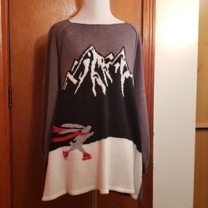 Skating Bunny Holiday/Winter Sweater